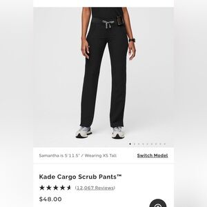 Black scrub pants, small/tall